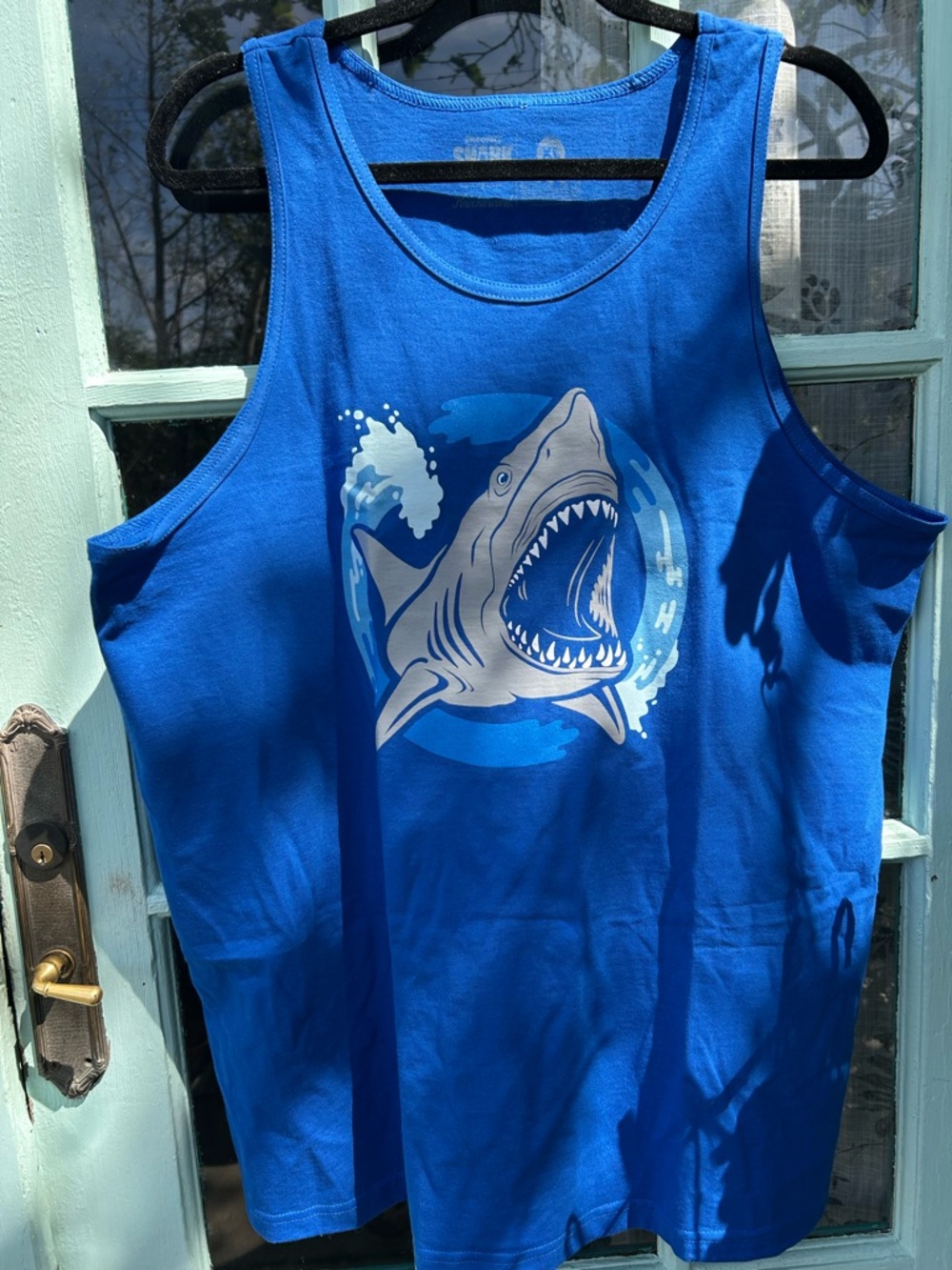 Discovery Shark Week Blue Shark Graphic Tank Top New thick material